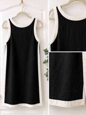 Jessica Simpson Black Linen Shift Dress / Swim Cover-Up – Size Medium
